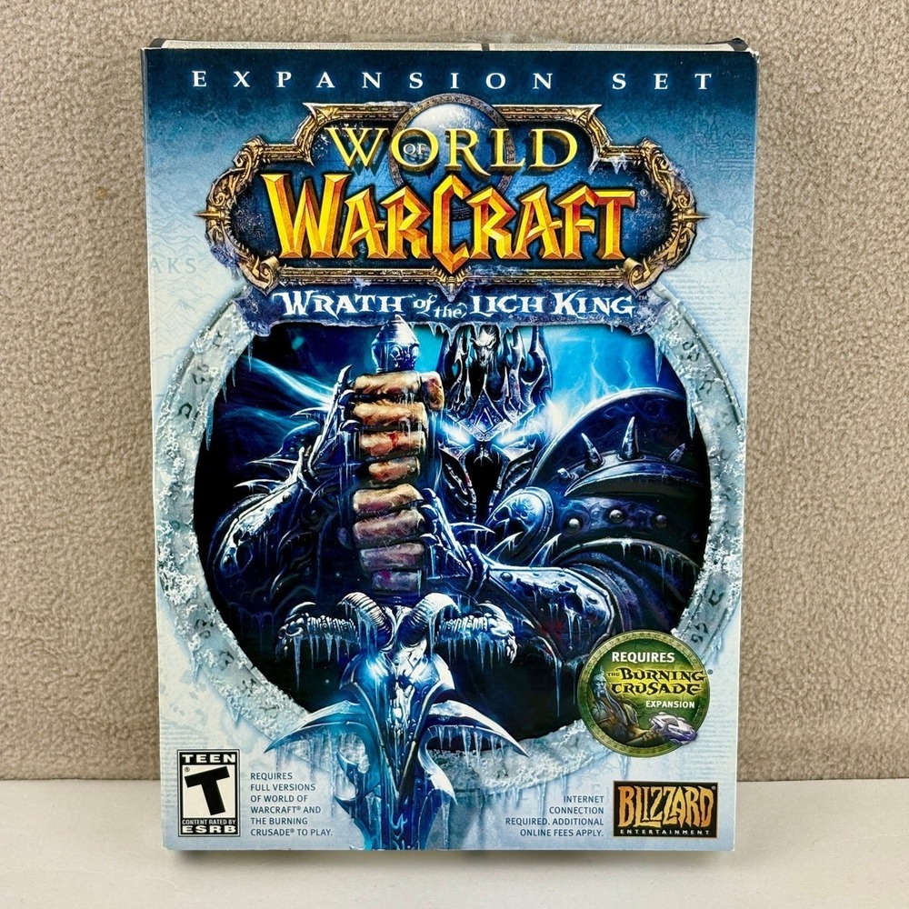 World of Warcraft Wrath of the Lich King Expansion Set PC Mac Game Orig Big Box